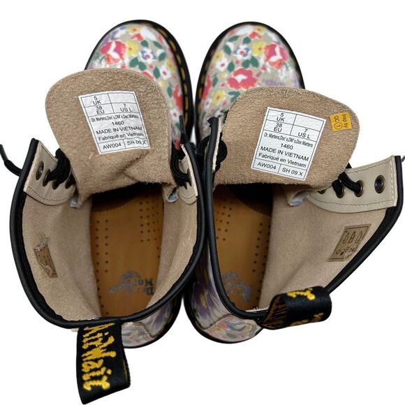 Dr. Martens 1460 Floral Mash Up Leather Lace Up Combat Boots Size 7 - Picture 9 of 12